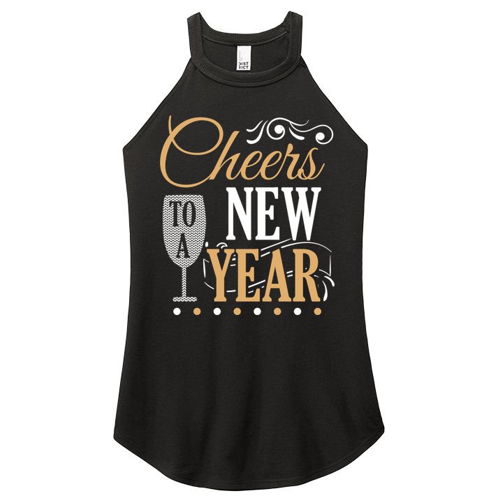 Happy New Year With Celebration New Years Eve Women's Perfect Tri Rocker Tank