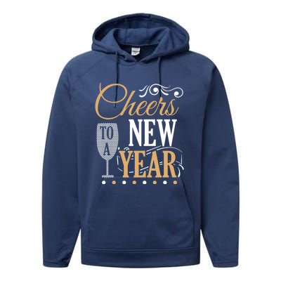 Happy New Year With Celebration New Years Eve Performance Fleece Hoodie