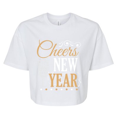 Happy New Year With Celebration New Years Eve Bella+Canvas Jersey Crop Tee