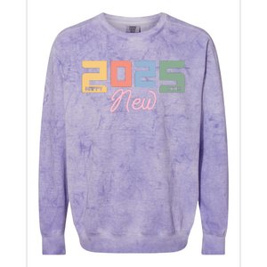 Happy New Year 2025 Celebration Graphic Colorblast Crewneck Sweatshirt