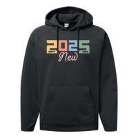 Happy New Year 2025 Celebration Graphic Performance Fleece Hoodie