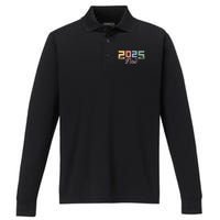 Happy New Year 2025 Celebration Graphic Performance Long Sleeve Polo