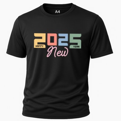 Happy New Year 2025 Celebration Graphic Cooling Performance Crew T-Shirt