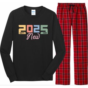 Happy New Year 2025 Celebration Graphic Long Sleeve Pajama Set