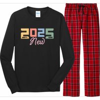 Happy New Year 2025 Celebration Graphic Long Sleeve Pajama Set