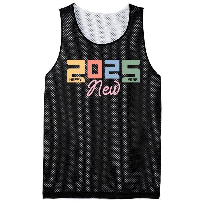 Happy New Year 2025 Celebration Graphic Mesh Reversible Basketball Jersey Tank