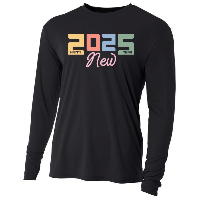 Happy New Year 2025 Celebration Graphic Cooling Performance Long Sleeve Crew