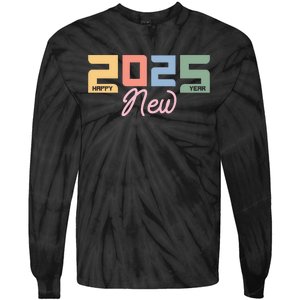 Happy New Year 2025 Celebration Graphic Tie-Dye Long Sleeve Shirt