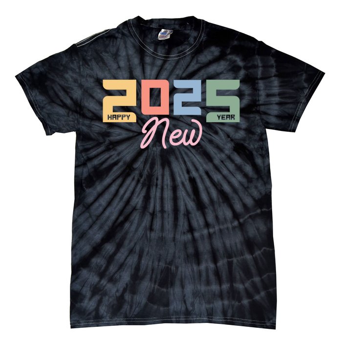 Happy New Year 2025 Celebration Graphic Tie-Dye T-Shirt