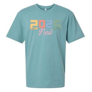 Happy New Year 2025 Celebration Graphic Sueded Cloud Jersey T-Shirt