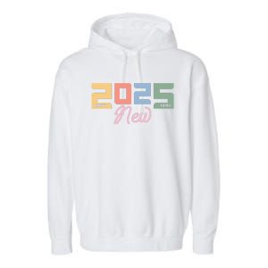 Happy New Year 2025 Celebration Graphic Garment-Dyed Fleece Hoodie