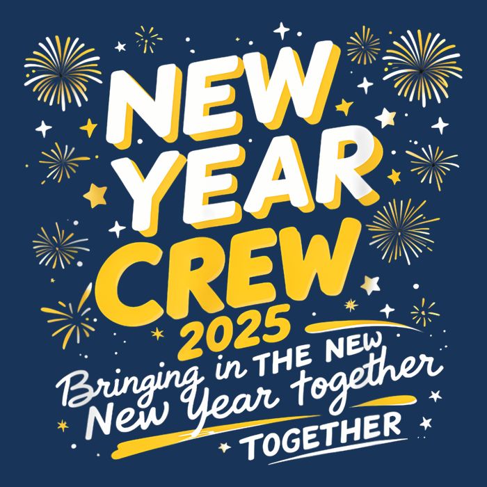 Happy New Years Crew 2025 New Years Drawstring Bag