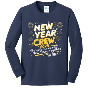 Happy New Years Crew 2025 New Years Kids Long Sleeve Shirt