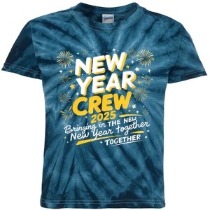 Happy New Years Crew 2025 New Years Kids Tie-Dye T-Shirt