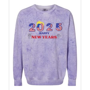 Happy New Years 2025 Trump Make New Years Great Colorblast Crewneck Sweatshirt