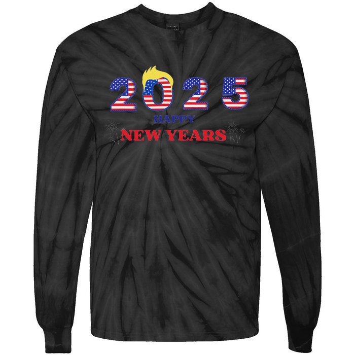 Happy New Years 2025 Trump Make New Years Great Tie-Dye Long Sleeve Shirt