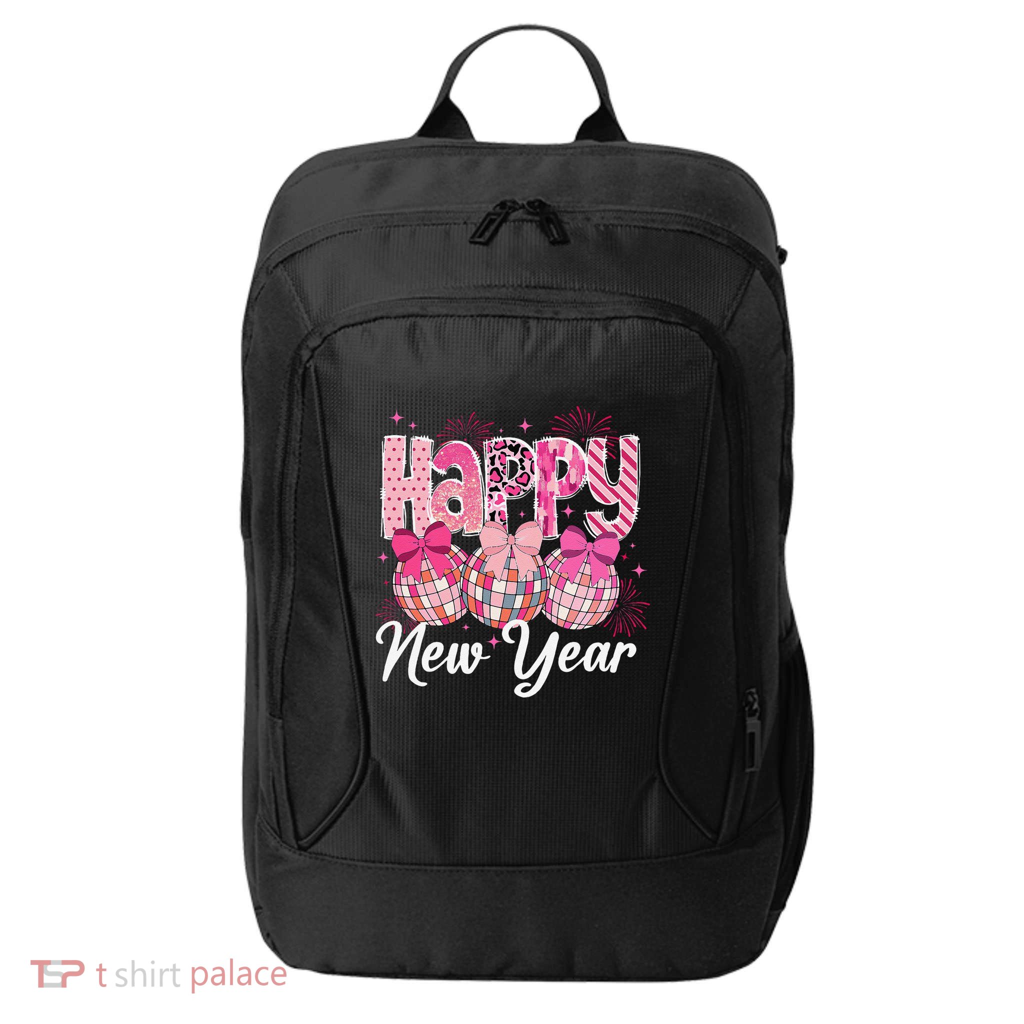 Happy New Year 2025 Party Retro Disco Ball Matching Family City Backpack