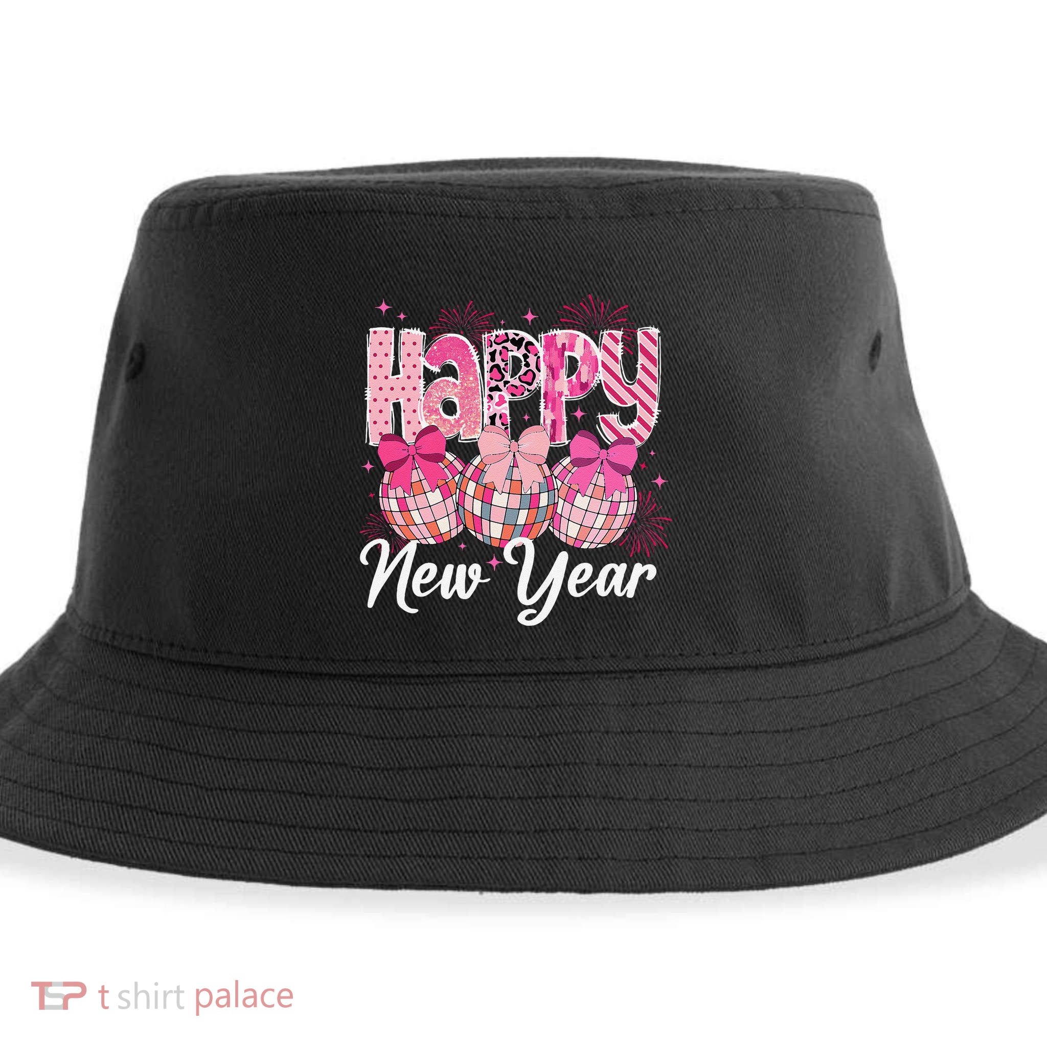 Happy New Year 2025 Party Retro Disco Ball Matching Family Sustainable Bucket Hat