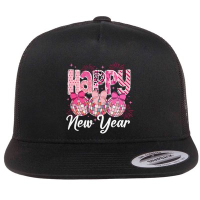 Happy New Year 2025 Party Retro Disco Ball Matching Family Flatbill Hat