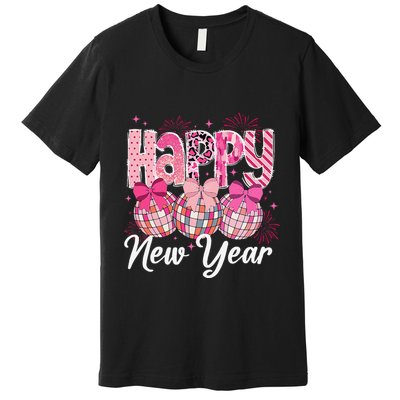 Happy New Year 2025 Party Retro Disco Ball Matching Family Premium T-Shirt