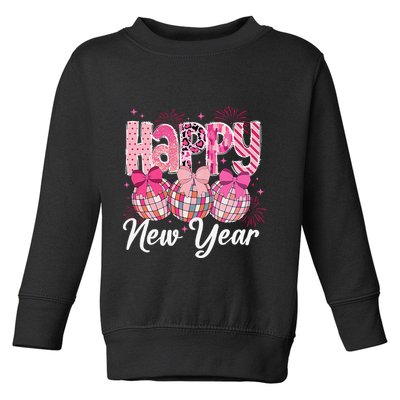 Happy New Year 2025 Party Retro Disco Ball Matching Family Toddler Sweatshirt