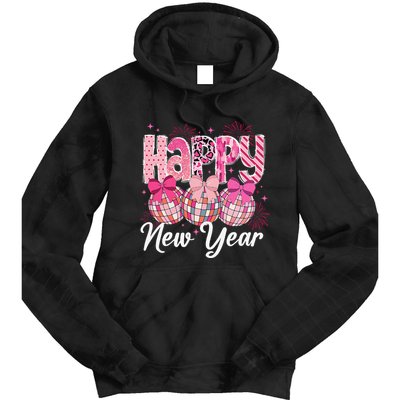 Happy New Year 2025 Party Retro Disco Ball Matching Family Tie Dye Hoodie