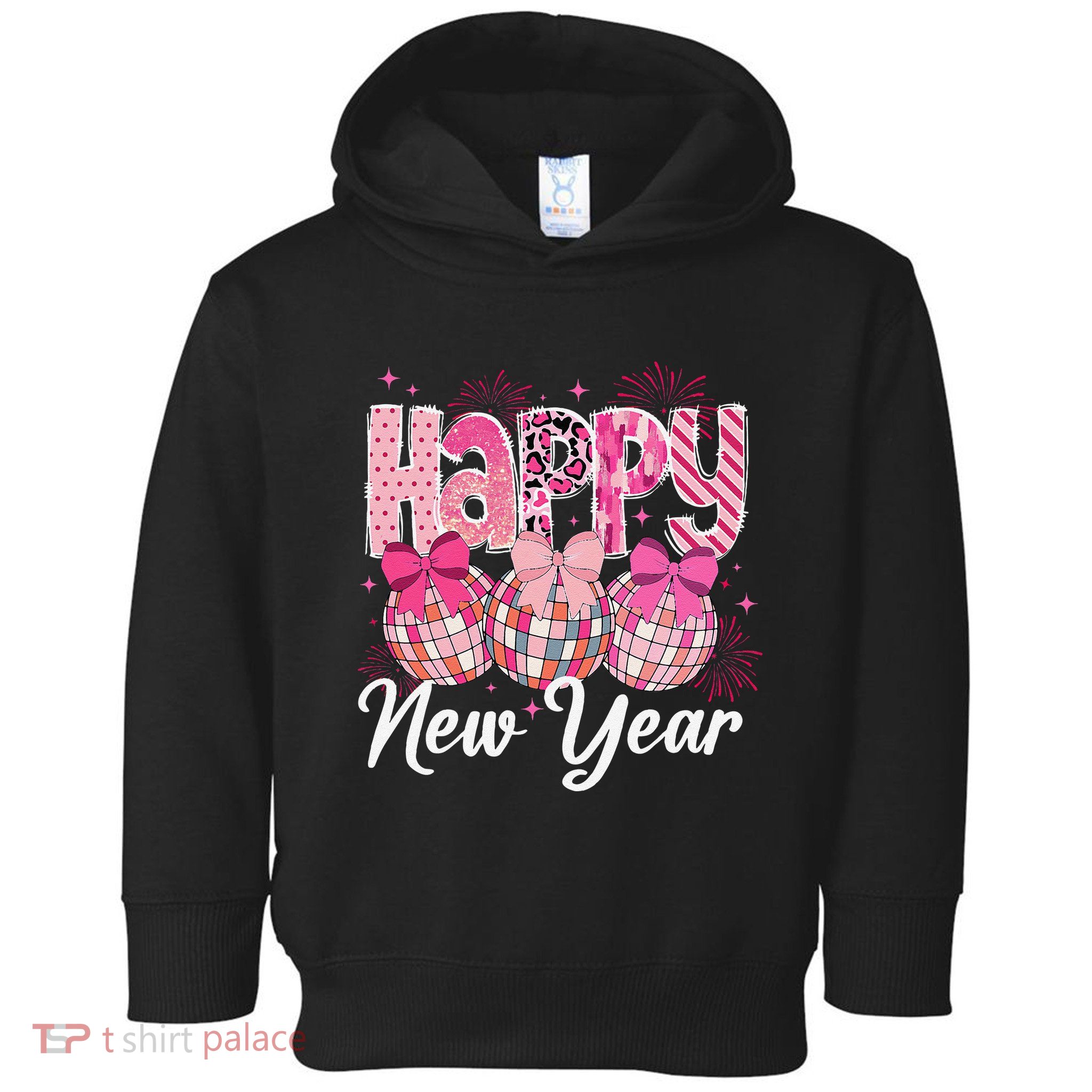 Happy New Year 2025 Party Retro Disco Ball Matching Family Toddler Hoodie