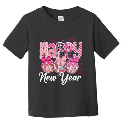 Happy New Year 2025 Party Retro Disco Ball Matching Family Toddler T-Shirt