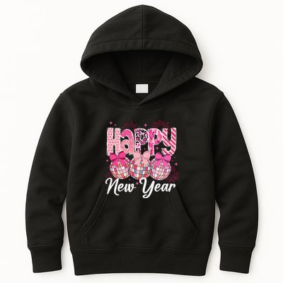 Happy New Year 2025 Party Retro Disco Ball Matching Family Kids Hoodie