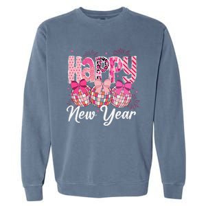 Happy New Year 2025 Party Retro Disco Ball Matching Family Garment-Dyed Sweatshirt