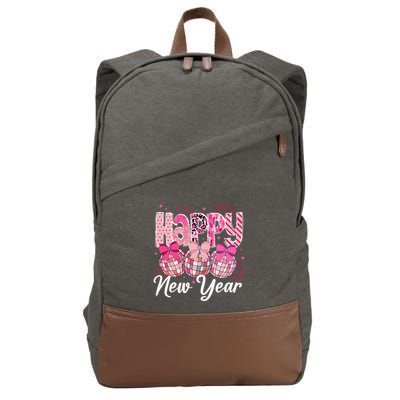 Happy New Year 2025 Party Retro Disco Ball Matching Family Cotton Canvas Backpack