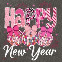 Happy New Year 2025 Party Retro Disco Ball Matching Family Cotton Canvas Backpack