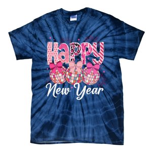 Happy New Year 2025 Party Retro Disco Ball Matching Family Tie-Dye T-Shirt