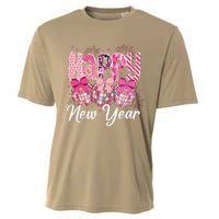 Happy New Year 2025 Party Retro Disco Ball Matching Family Cooling Performance Crew T-Shirt