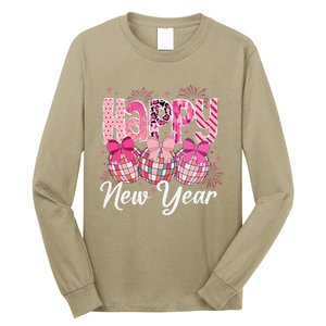 Happy New Year 2025 Party Retro Disco Ball Matching Family Long Sleeve Shirt