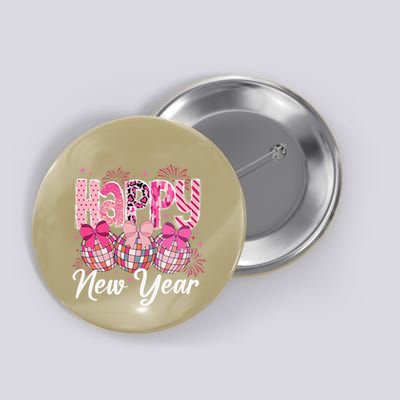 Happy New Year 2025 Party Retro Disco Ball Matching Family Button