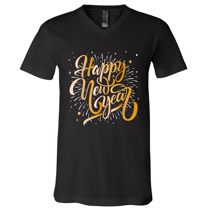 Happy New Year 2025 Women New Years Eve Party V-Neck T-Shirt