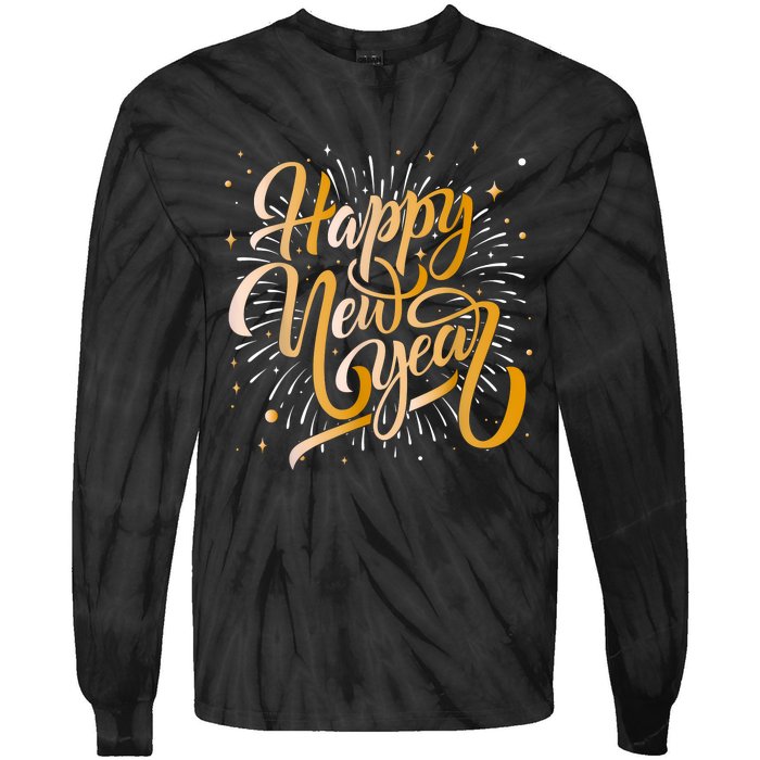 Happy New Year 2025 Women New Years Eve Party Tie-Dye Long Sleeve Shirt