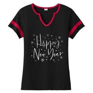 Happy New Year Friend Family Matching Outfit Ladies Halftime Notch Neck Tee