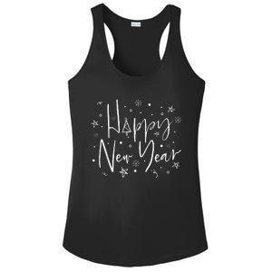 Happy New Year Friend Family Matching Outfit Ladies PosiCharge Competitor Racerback Tank