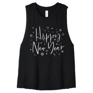 Happy New Year Friend Family Matching Outfit Women's Racerback Cropped Tank