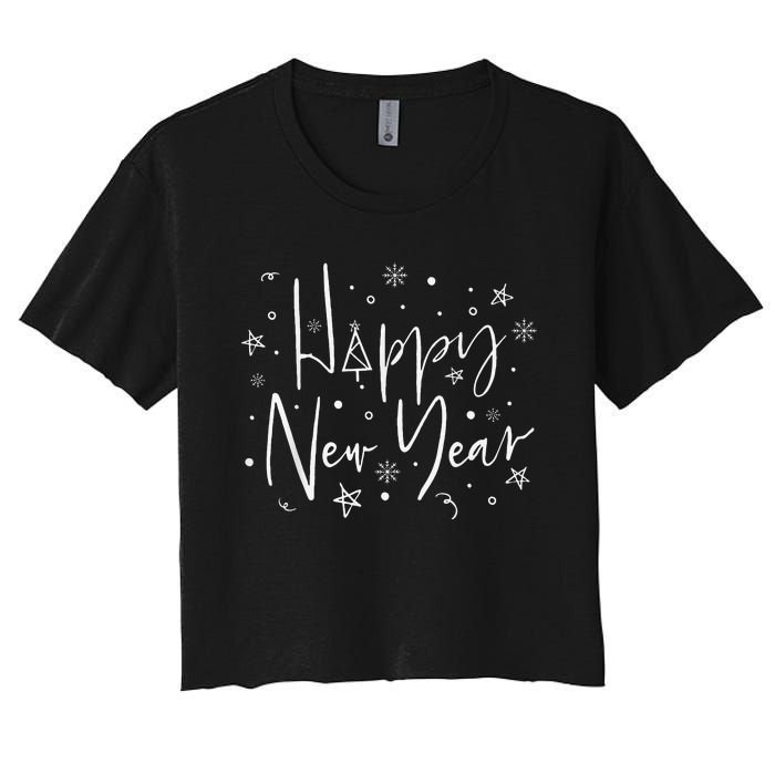 Happy New Year Friend Family Matching Outfit Women's Crop Top Tee