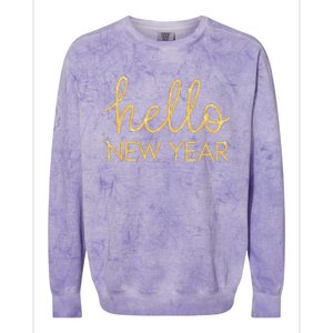 Hello New Year Party Celebration Fun New Year’S Eve Pajama Colorblast Crewneck Sweatshirt