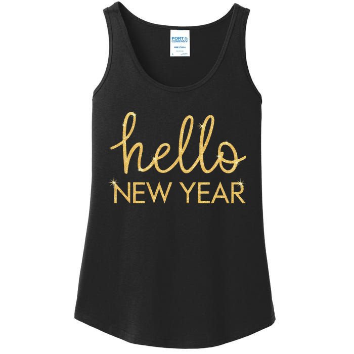 Hello New Year Party Celebration Fun New Year’S Eve Pajama Ladies Essential Tank