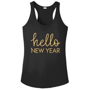 Hello New Year Party Celebration Fun New Year’S Eve Pajama Ladies PosiCharge Competitor Racerback Tank