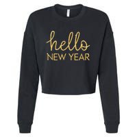 Hello New Year Party Celebration Fun New Year’S Eve Pajama Cropped Pullover Crew