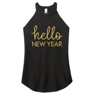 Hello New Year Party Celebration Fun New Year’S Eve Pajama Women's Perfect Tri Rocker Tank