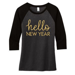 Hello New Year Party Celebration Fun New Year’S Eve Pajama Women's Tri-Blend 3/4-Sleeve Raglan Shirt