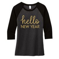 Hello New Year Party Celebration Fun New Year’S Eve Pajama Women's Tri-Blend 3/4-Sleeve Raglan Shirt