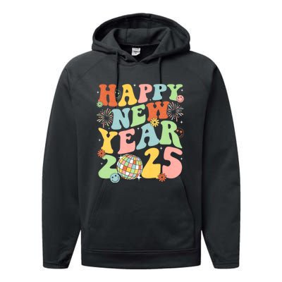 Happy New Year Party 2025 Groovy Family Matching Performance Fleece Hoodie